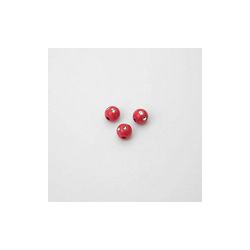 SFERE IN PLASTICA CON DECORO ARGENTO BRILLANTE COLORE ROSSO  Ø6 mm -  Confezione da 0,5 KG.