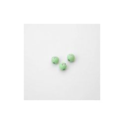 SFERE IN PLASTICA CON DECORO ARGENTO BRILLANTE COLORE VERDE CHIARO  Ø6 mm. CONFEZIONE DA 0,5 kg