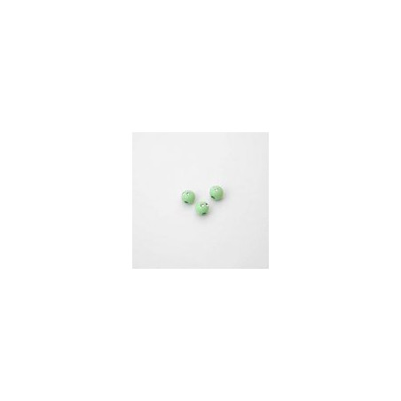 SFERE IN PLASTICA CON DECORO ARGENTO BRILLANTE COLORE VERDE CHIARO  Ø6 mm. CONFEZIONE DA 0,5 kg