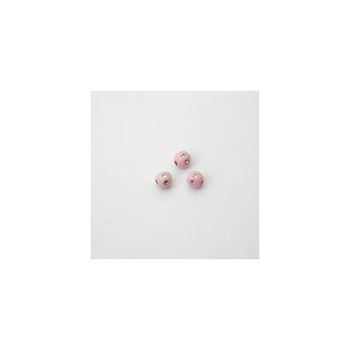 SFERE IN PLASTICA CON DECORO ARGENTO BRILLANTE COLORE ROSA CHIARO  Ø6 mm -  Confezione da 0,5 KG.