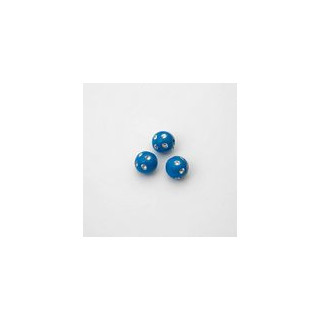 SFERE IN PLASTICA CON DECORO ARGENTO BRILLANTE COLORE BLU Ø8 mm - Confezione da 0,5 KG.