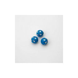 SFERE IN PLASTICA CON DECORO ARGENTO BRILLANTE COLORE BLU Ø8 mm - Confezione da 0,5 KG.