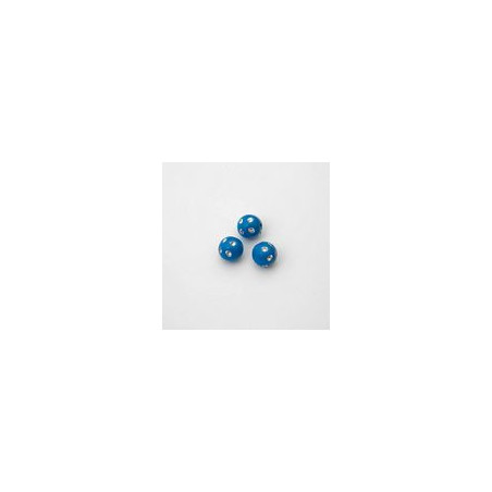 SFERE IN PLASTICA CON DECORO ARGENTO BRILLANTE COLORE BLU Ø8 mm - Confezione da 0,5 KG.