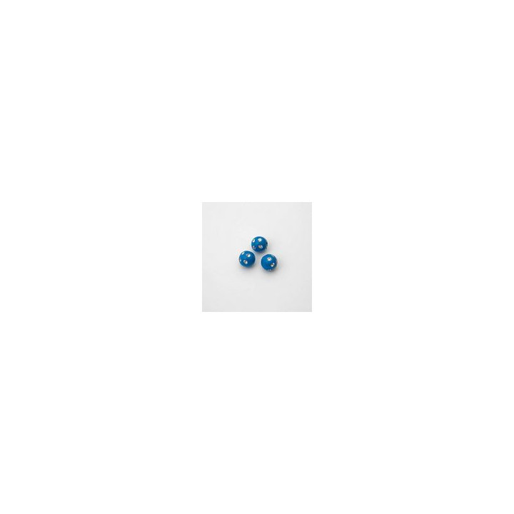 SFERE IN PLASTICA CON DECORO ARGENTO BRILLANTE COLORE BLU Ø8 mm - Confezione da 0,5 KG.