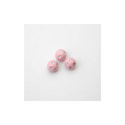 SFERE IN PLASTICA CON DECORO ARGENTO BRILLANTE COLORE ROSA CHIARO Ø8  mm -  1 KG   3800 PZ