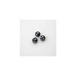 SFERE IN PLASTICA CON DECORO ARGENTO BRILLANTE COLORE NERO Ø8 mm -  Confezione da 0,5 KG.
