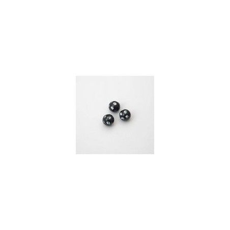 SFERE IN PLASTICA CON DECORO ARGENTO BRILLANTE COLORE NERO Ø8 mm -  Confezione da 0,5 KG.