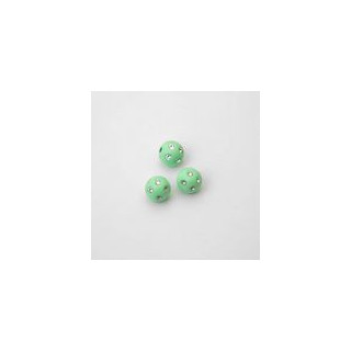 SFERE IN PLASTICA CON DECORO ARGENTO BRILLANTE COLORE VERDE CHIARO Ø8 mm. CONFEZIONE DA 0,5 kg