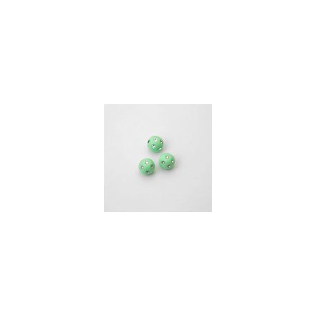 SFERE IN PLASTICA CON DECORO ARGENTO BRILLANTE COLORE VERDE CHIARO Ø8 mm -  1 KG   3800 PZ