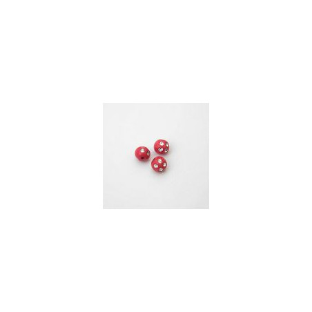 SFERE IN PLASTICA CON DECORO ARGENTO BRILLANTE COLORE ROSSO Ø 8 mm -  1 KG   3800 PZ