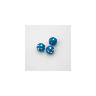 SFERE IN PLASTICA CON DECORO ARGENTO BRILLANTE COLORE AZZURRO Ø 10 mm. CONFEZIONE DA 0,5 kg