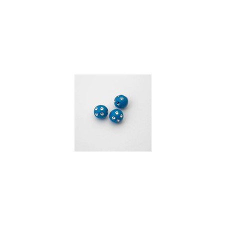 SFERE IN PLASTICA CON DECORO ARGENTO BRILLANTE COLORE AZZURRO Ø 10 mm. CONFEZIONE DA 0,5 kg