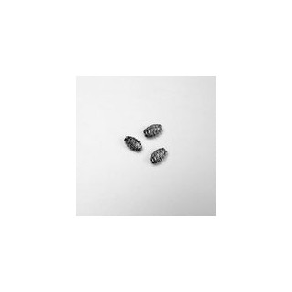 GRANI PLASTICA CON RICAMO COLORE ARGENTO VIOLA 9X6  mm -  Confezione da 0,5 KG.