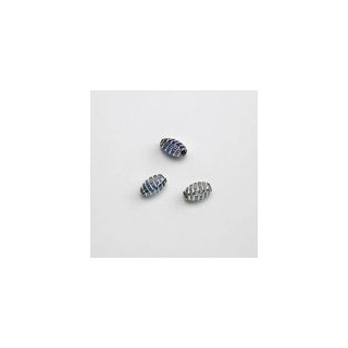 GRANI PLASTICA CON RICAMO COLORE ARGENTO BLU 9X6  mm -  Confezione da 0,5 KG.