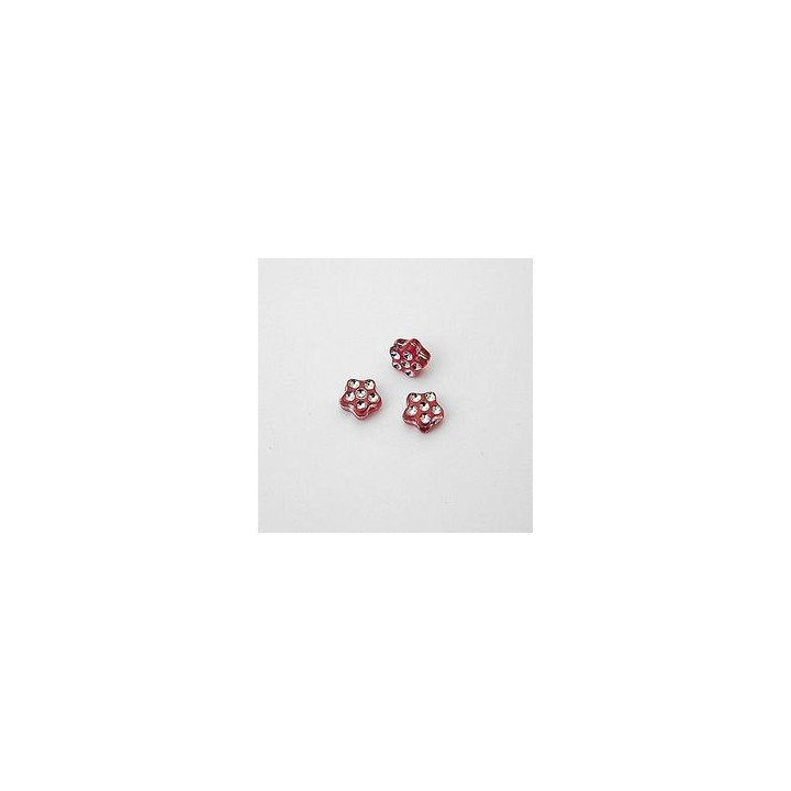 GRANI IN PLASTICA A FORMA DI FIORE ROSSO Ø 8 mm -  Confezione da 0,5 KG.