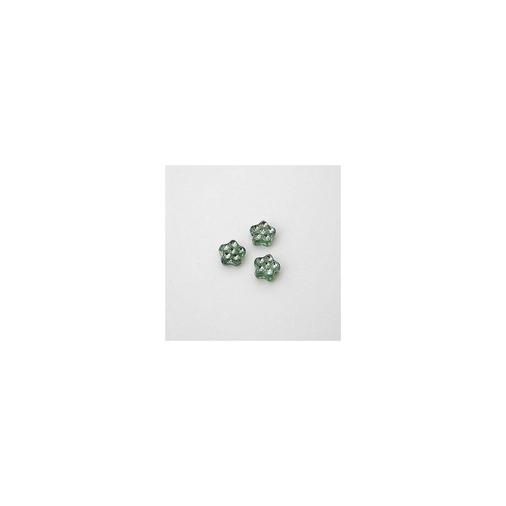 GRANI IN PLASTICA A FORMA DI FIORE VERDE  Ø 8 mm. CONFEZIONE DA 0,5 kg