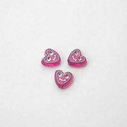 GRANI IN PLASTICA A FORMA DI CUORE ROSA SCURO 8x8 mm. CONFEZIONE DA 0,5 kg