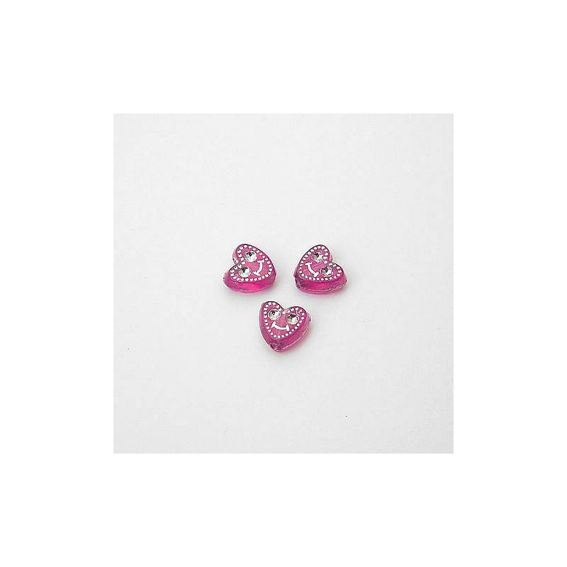 GRANI IN PLASTICA A FORMA DI CUORE ROSA SCURO 8x8 mm. CONFEZIONE DA 0,5 kg