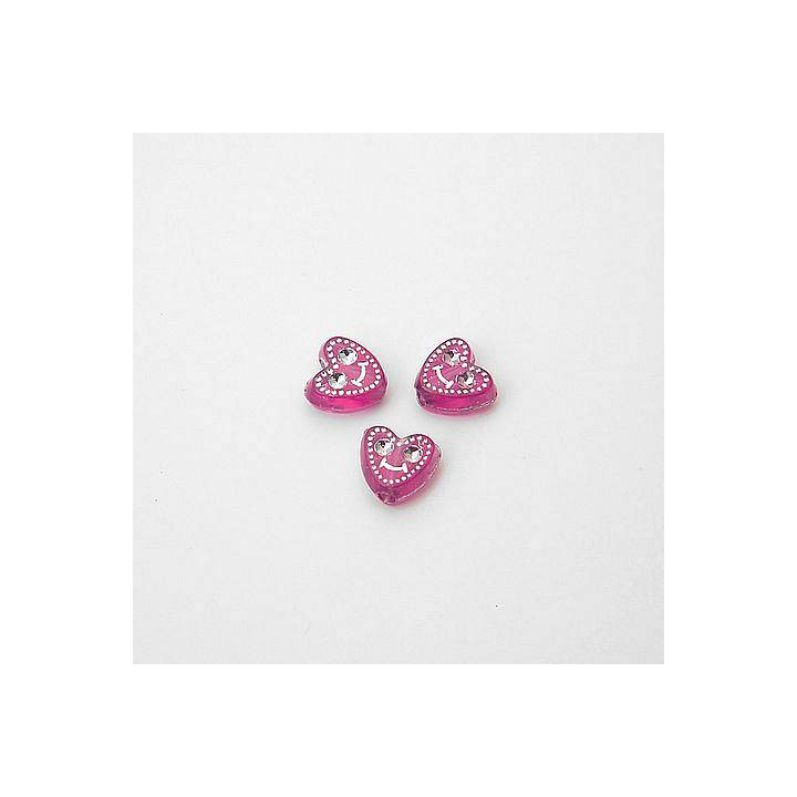 GRANI IN PLASTICA A FORMA DI CUORE ROSA SCURO 8x8 mm. CONFEZIONE DA 0,5 kg