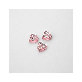 GRANI IN PLASTICA A FORMA DI CUORE ROSA 8x8 mm. CONFEZIONE DA 0,5 kg