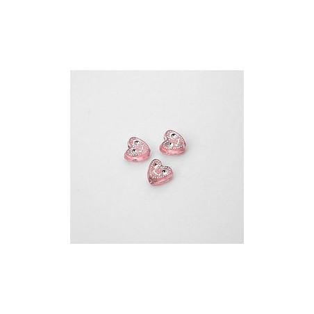 GRANI IN PLASTICA A FORMA DI CUORE ROSA 8x8 mm. CONFEZIONE DA 0,5 kg