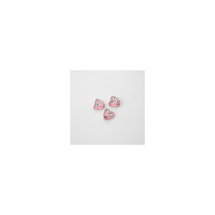 GRANI IN PLASTICA A FORMA DI CUORE ROSA 8x8 mm. CONFEZIONE DA 0,5 kg