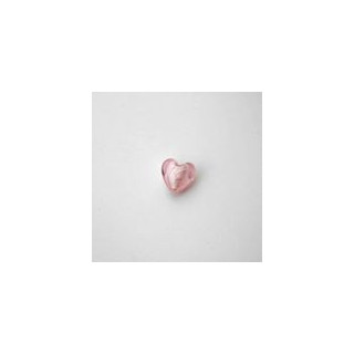 VETRO SOFFIATO CUORE PICCOLO ROSA IN FILO