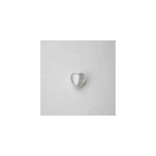 VETRO SOFFIATO CUORE PICCOLO BIANCO. FILO DA 35 PZ.
