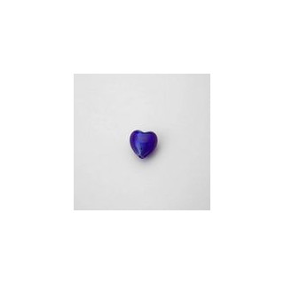 VETRO SOFFIATO CUORE PICCOLO BLU  35 PZ PER FILO