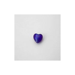 VETRO SOFFIATO CUORE PICCOLO BLU  35 PZ PER FILO