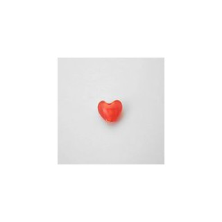 VETRO SOFFIATO PICCOLO CUORE ARANCIONE. FILO DA 35 PZ