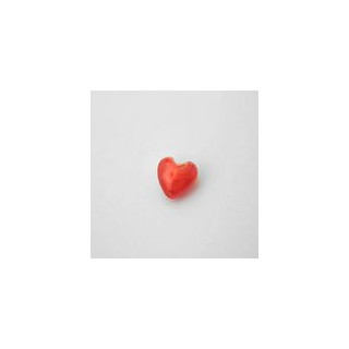 VETRO SOFFIATO CUORE PICCOLO ARANCIO IN FILO DA 30 PZ 15x15 mm