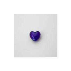 VETRO SOFFIATO CUORE PICCOLO BLU. FILO DA 30 PZ 15x15 mm