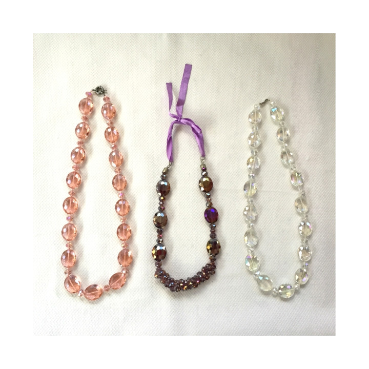 COLLANA PIETRA NATURALE E SEMICRISTALLI 3 PEZZI