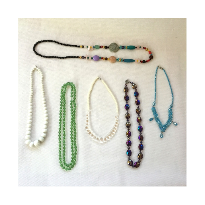 COLLANA PIETRA NATURALE E SEMICRISTALLI 6 PEZZI