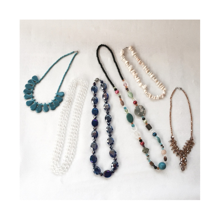 COLLANA PIETRA NATURALE E SEMICRISTALLI 6 PEZZI