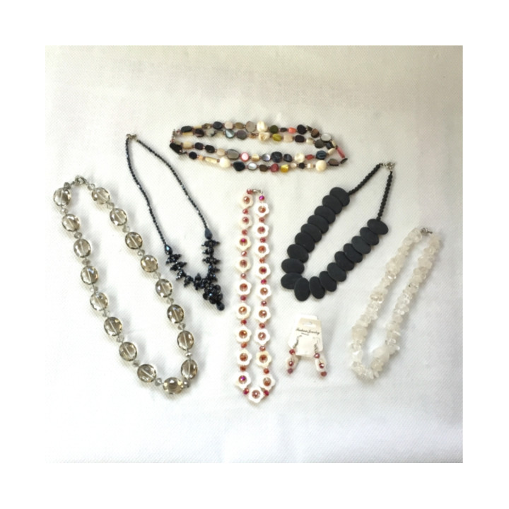 COLLANA PIETRA NATURALE E SEMICRISTALLI 6 PEZZI
