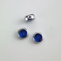 GRANI IN VETRO Ø 8x4 mm BLU BORDI ARGENTATI