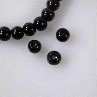 GRANI IN VETRO NERO Ø 6 mm IN FILO DA 70 PEZZI