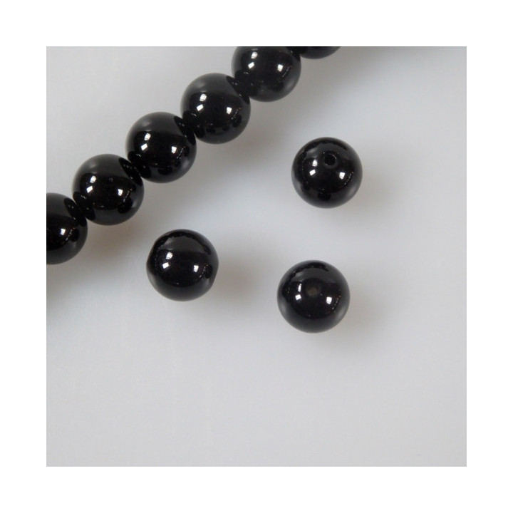GRANI IN VETRO NERO Ø 8 mm 50PEZZI