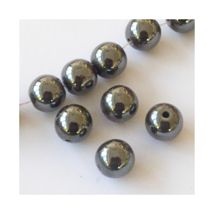 GRANO IN EMATITE DIAM.8mm IN FILO DA 50 PEZZI
