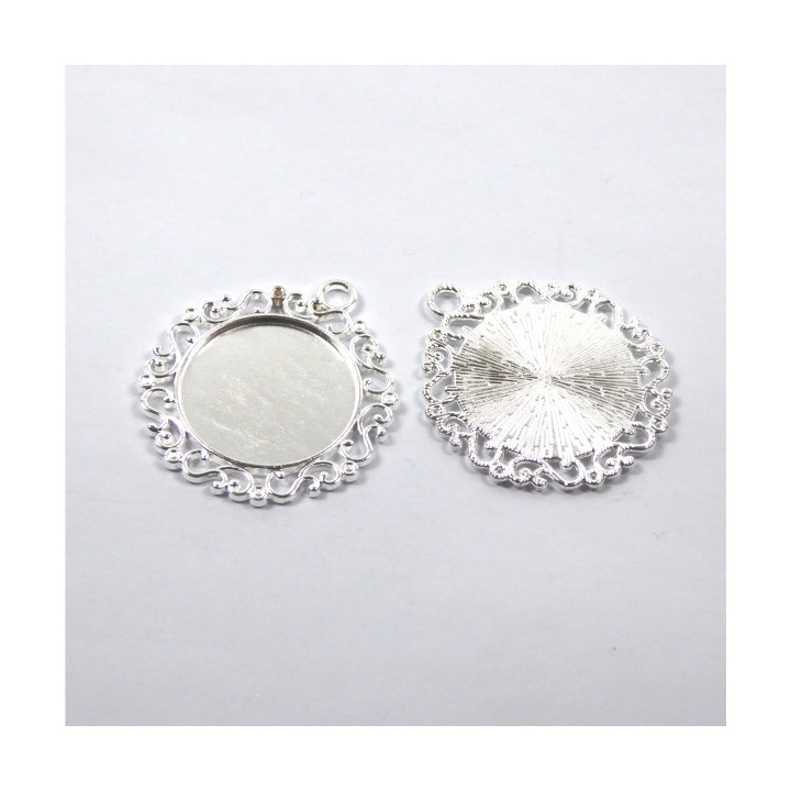 MEDAGLIA IN ZAMA ARGENTATA 37x2mm - interno 25mm