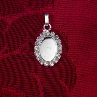 PENDENTE PICCOLO OVALE CON STRASS mm 10x14