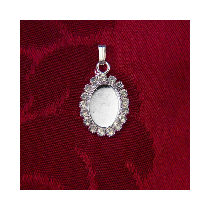 PENDENTE PICCOLO OVALE CON STRASS mm 10x14