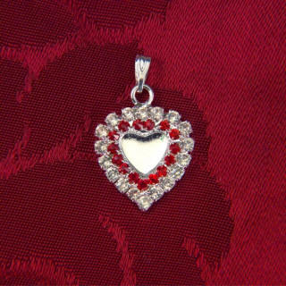 PENDOLO A FORMA CUORE CON STRASS PIENO MISURA INTERNA 1 x 1 cm