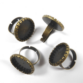 BASE PER ANELLO OVALE DA COMPLETARE COLOR METALLO interno 12x18mm esterno 16x21