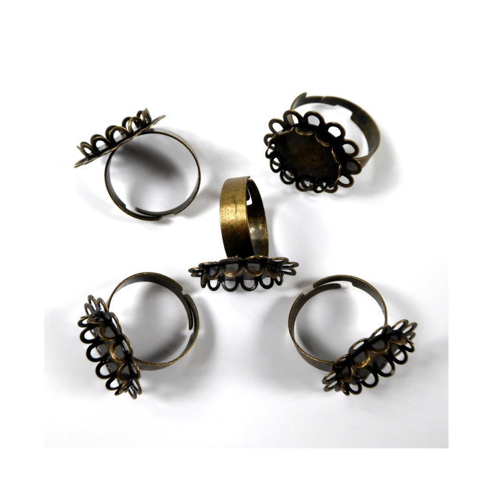 ANELLI DA COMPLETARE TONDO COLORE BRONZO interno Ø 16mm esterno 22mm