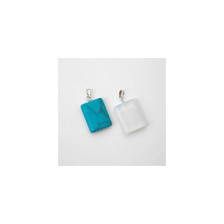 PENDENTE PICCOLO RETTANGOLARE PIETRE NATURALI ASSORTITE mm 24