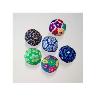 SFERA ESAGONALE IN FIMO COLORI ASSORTI  24x19 mm