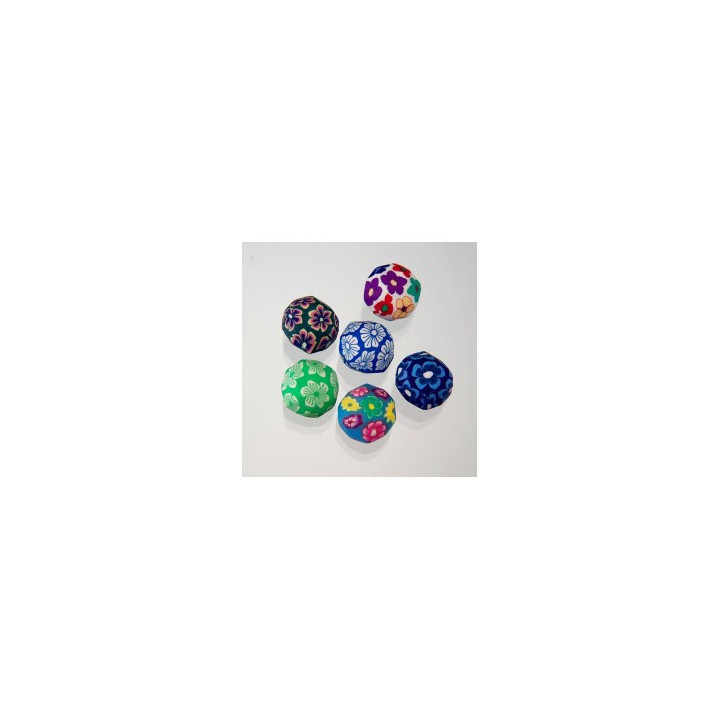 SFERA ESAGONALE IN FIMO COLORI ASSORTI  24x19 mm
